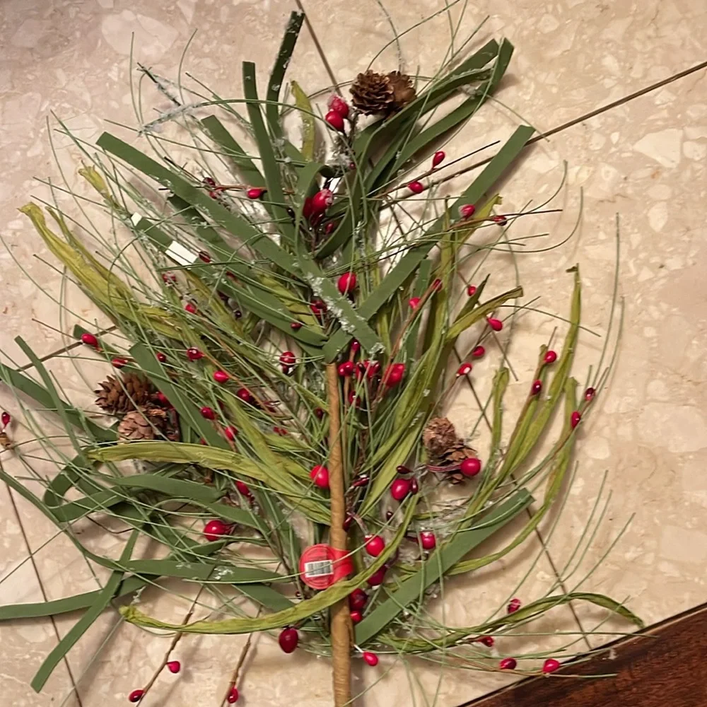 - 4 new Frosted pine berry stems 30”